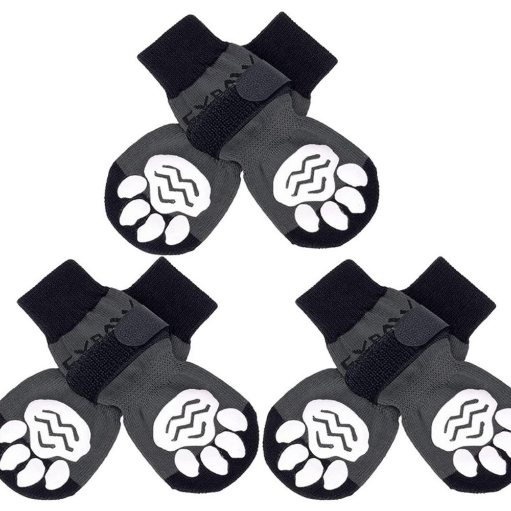 NEW - never used - EXPAWLORER Anti-Slip Dog Socks-Double Sides Grips (6 socks)